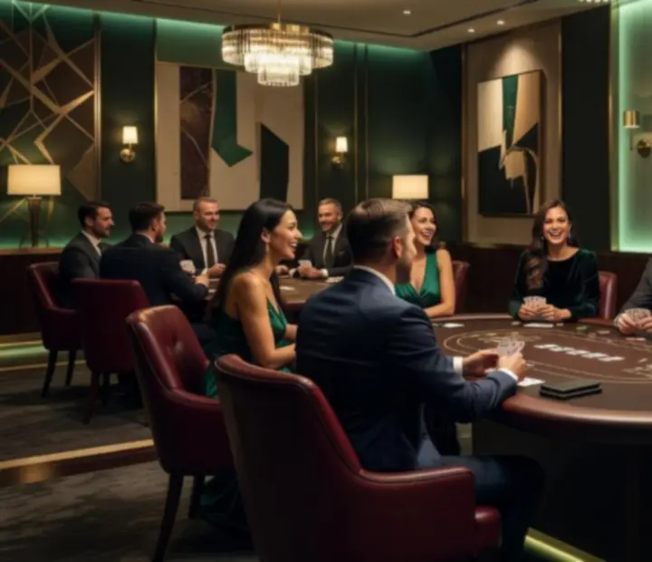 Elegancki prywatny wieczór tematyczny w stylu kasyna w gronie znajomych