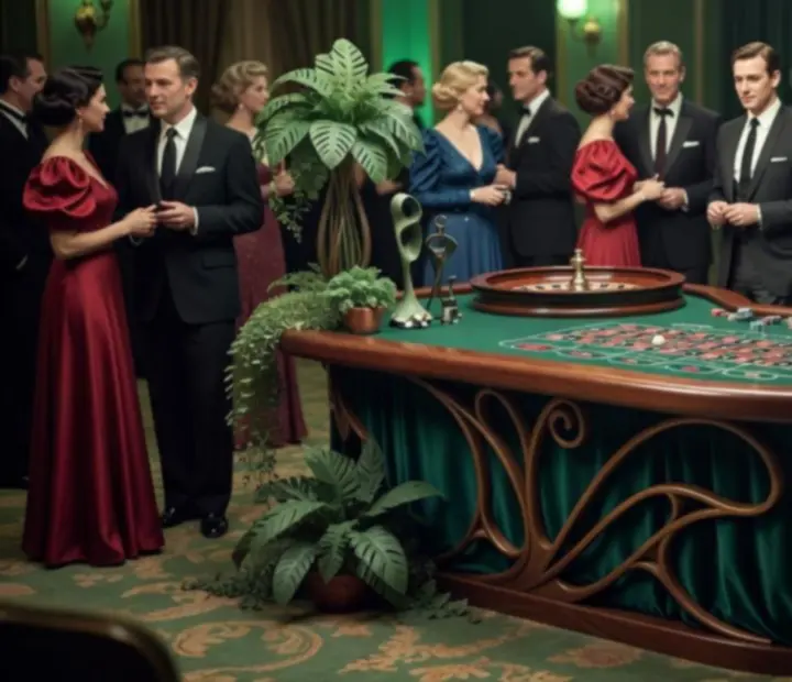 Tematyczny scenariusz ruletkowy z eleganckimi uczestnikami